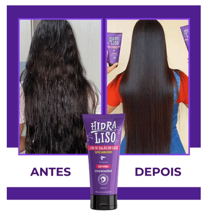 Hidraliso – 1 Progressiva + 1 Shampoo + 1 Termo Spray | Alisamento Sem Formol