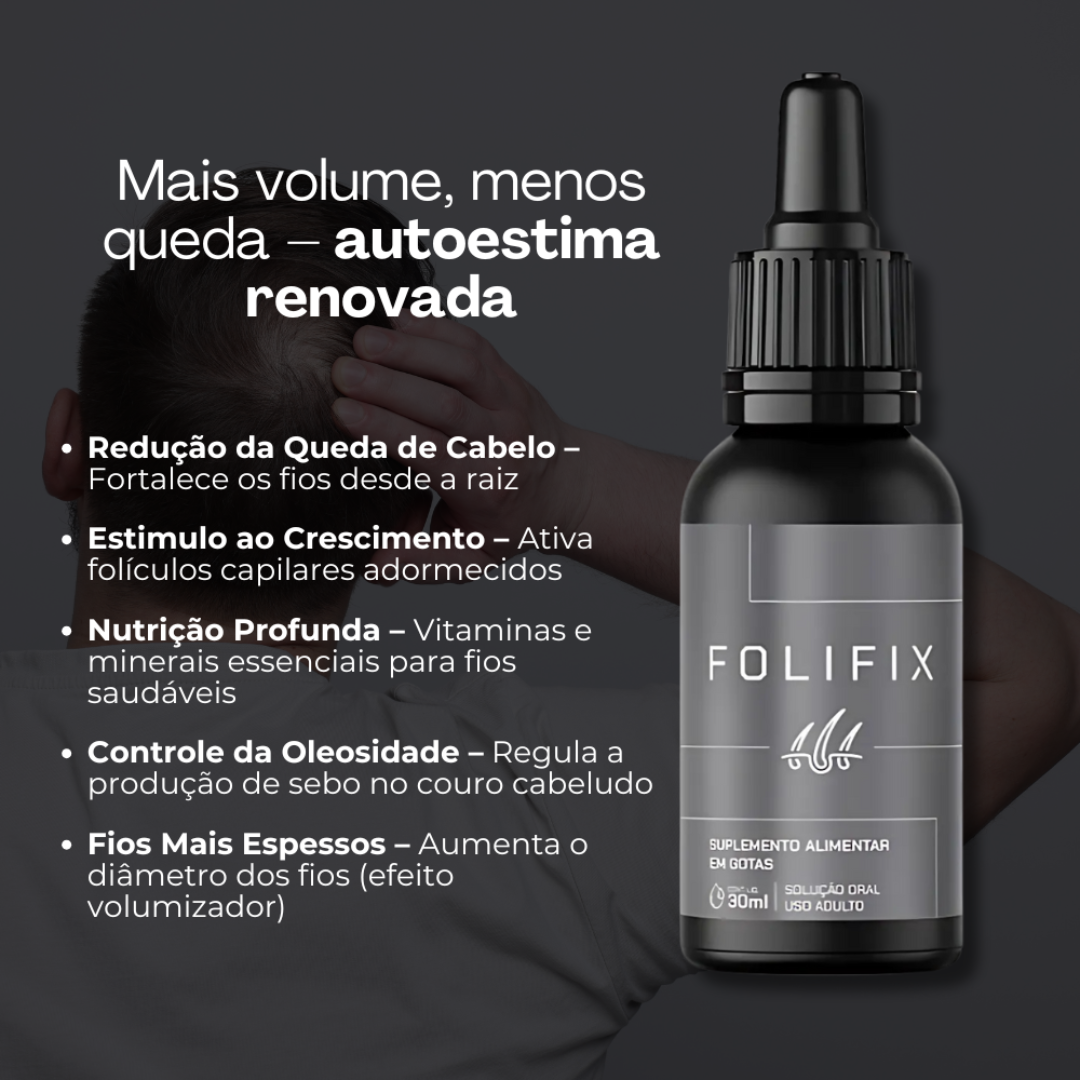 Folifix Gotas 30ml - Aumente Seu Crescimento Capilar - Promoção Oficial
