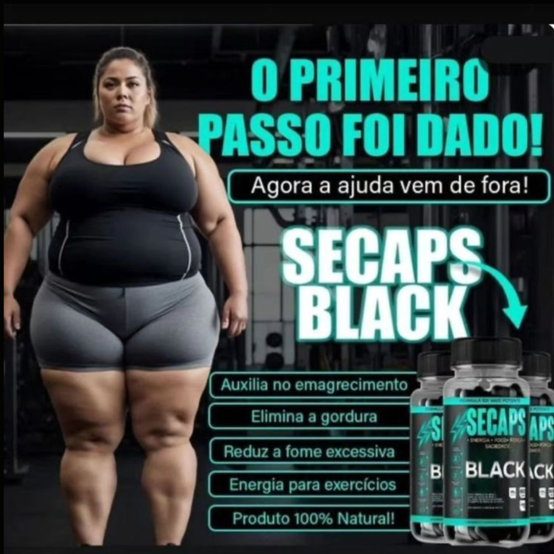 Secaps Black 60 Caps - Emagrecimento Saudável e Eficaz - Promoção Oficial