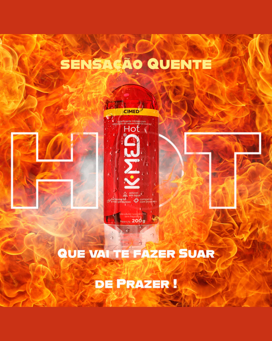 Gel LUBRIFICANTE Íntimo K-Med Hot 200g SENSAÇÃO QUENTE