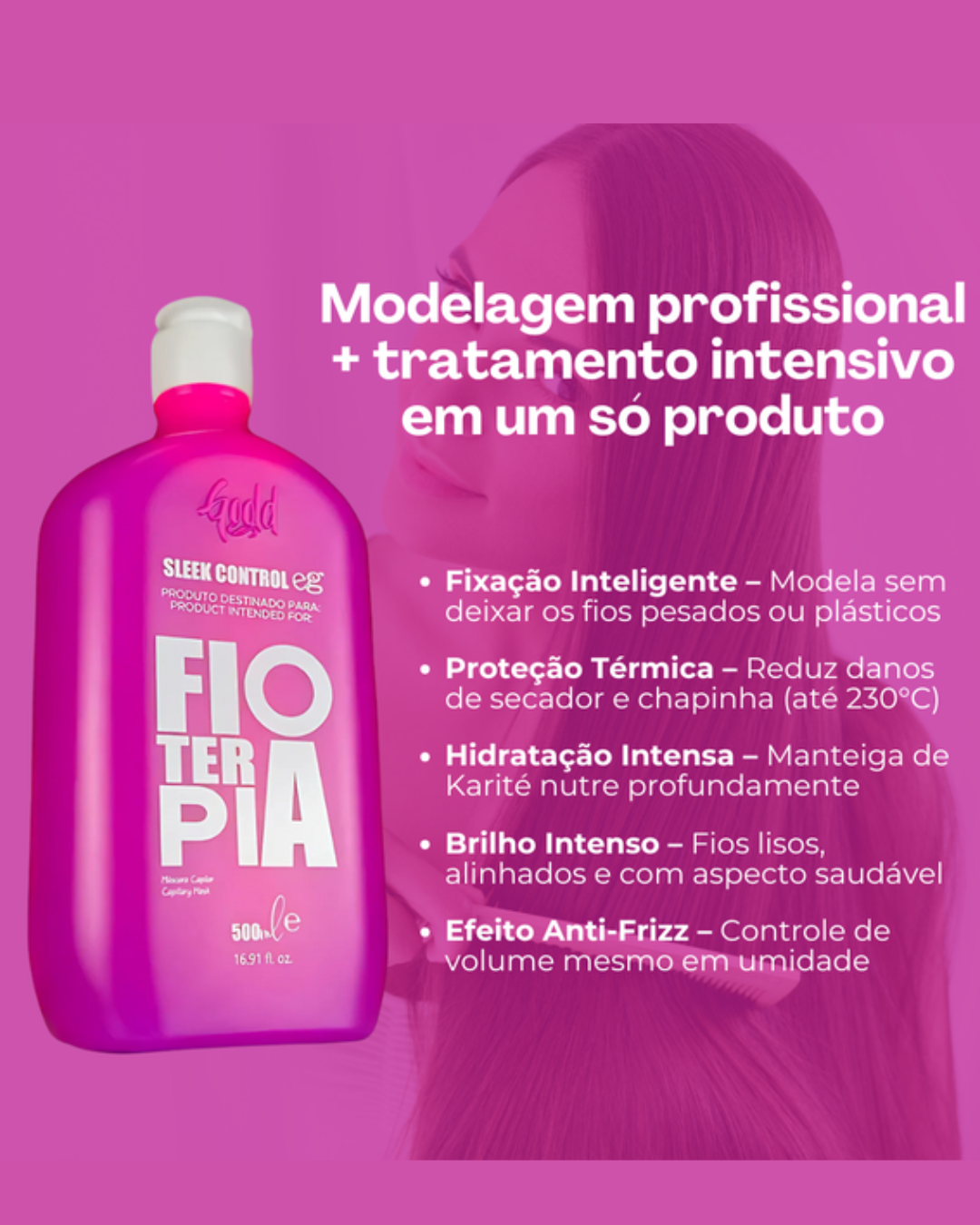 Fioterapia Progressiva Natural Original 500ml - Alisamento Extraordinário - Cuide do Seu Cabelo da Melhor Forma + Frete Grátis