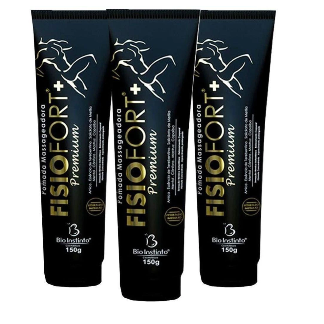 Pomada Massageadora Fisiofort Premium 150g Dor Coluna Joelho Articulações Alívio Muscular