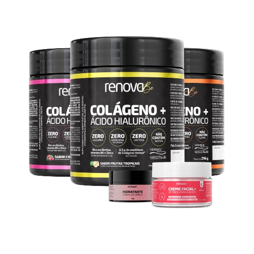 Colágeno Verisol® Renova Be com Ácido Hialurônico + 1 Sérum Facial + 1 Creme Retinol