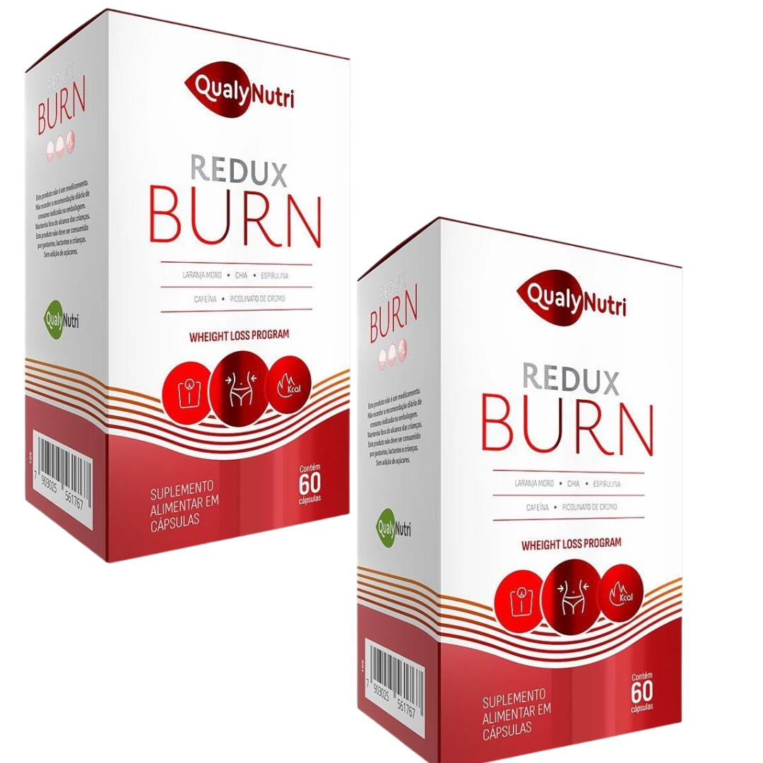 REDUX BURN C/60CÁPS LARANJA MORO CHIA SPIRULINA LARANJA MORO PICOLINATO DE CROMO E CAFEINA