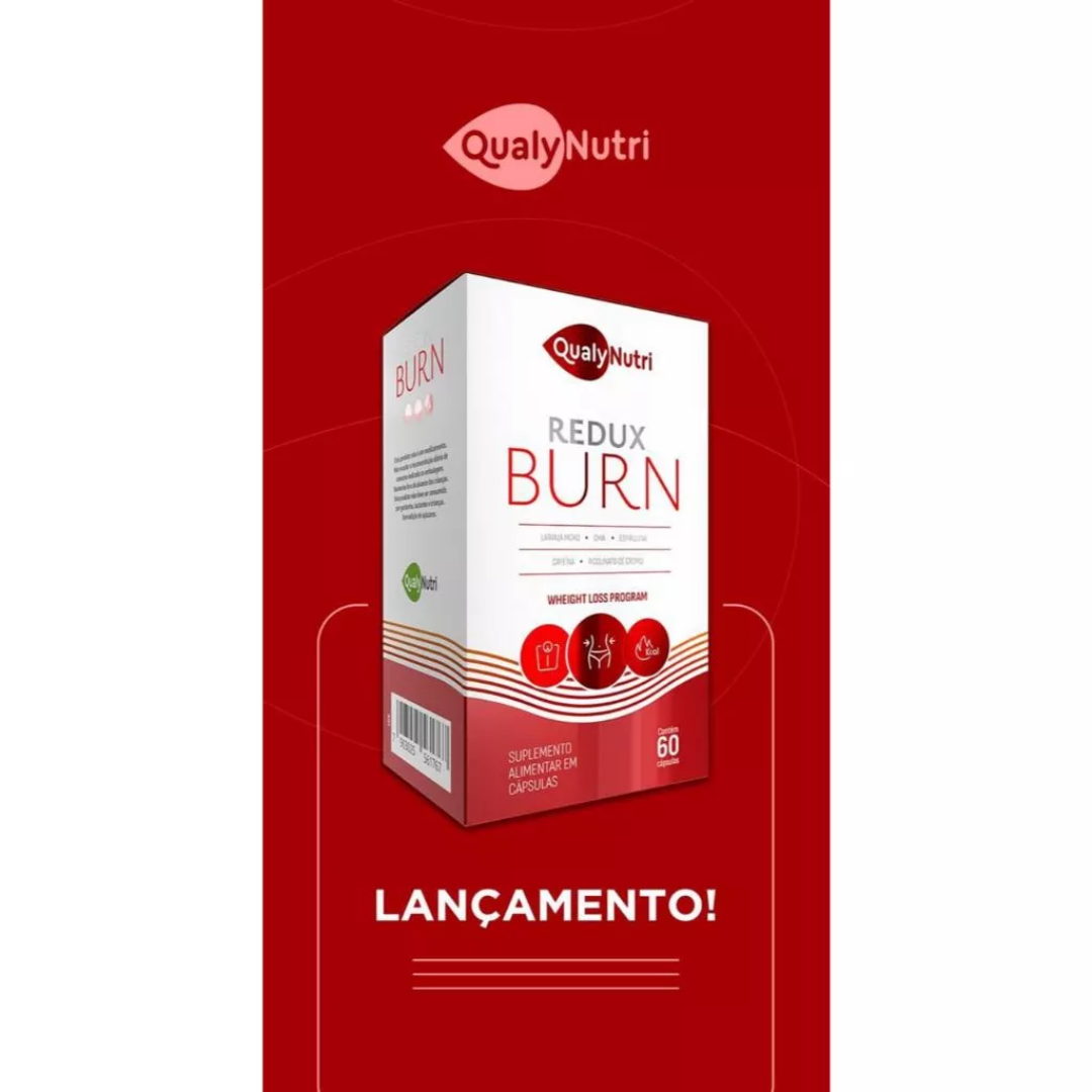REDUX BURN C/60CÁPS LARANJA MORO CHIA SPIRULINA LARANJA MORO PICOLINATO DE CROMO E CAFEINA