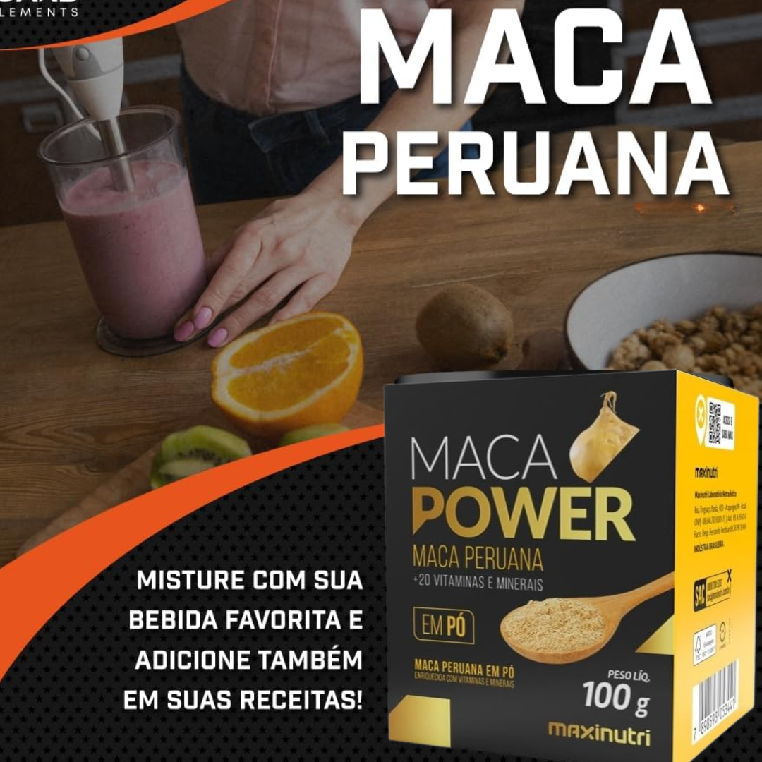Maca Power em Pó 100g com Vitaminas e Minerais Maxinutri