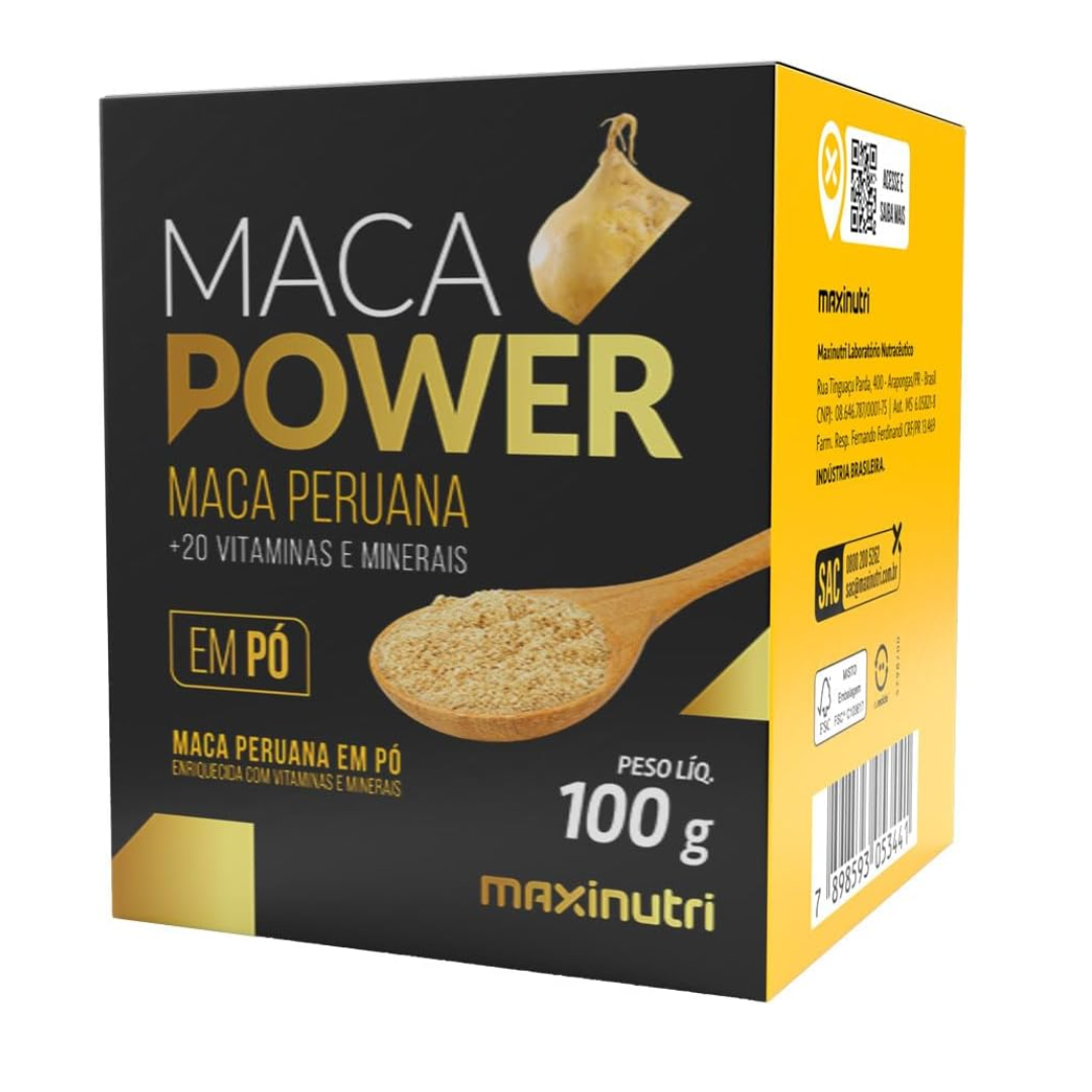 Maca Power em Pó 100g com Vitaminas e Minerais Maxinutri