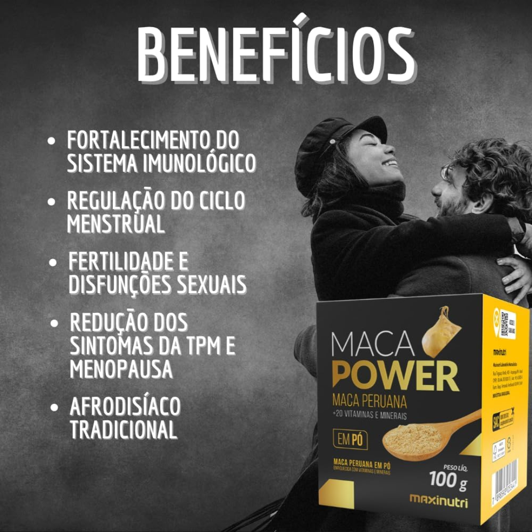 Maca Power em Pó 100g com Vitaminas e Minerais Maxinutri