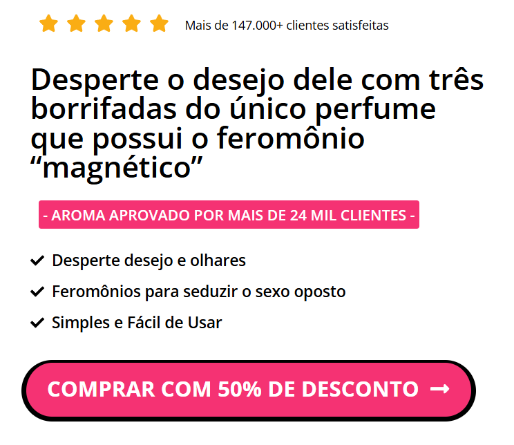 ATTRACIONE Desperte o desejo com três borrifadas do único perfume que possui o feromônio “magnético” ATTRACIONE