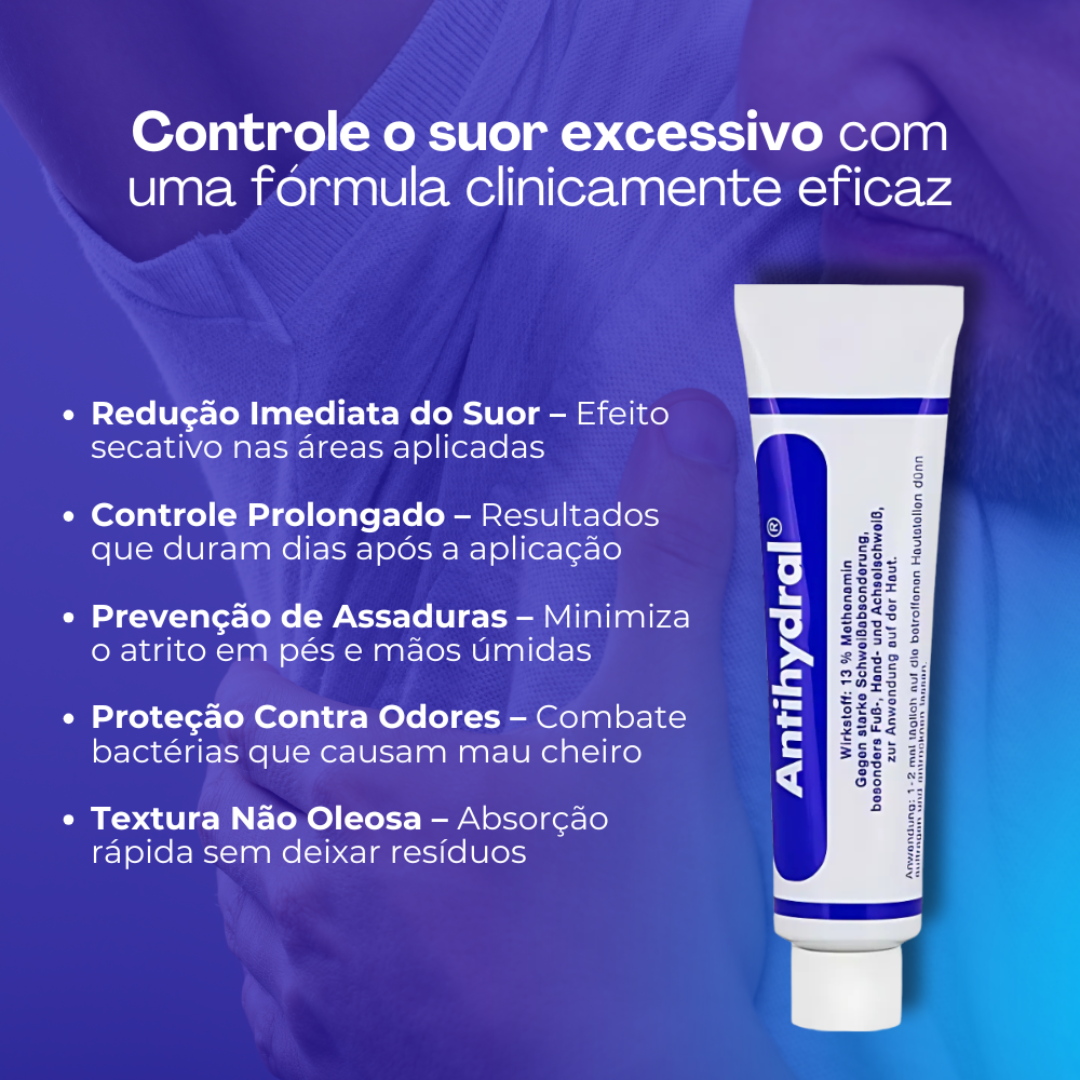 Pomada Antihydral - A Solução Para Seu Suor + Frete Grátis