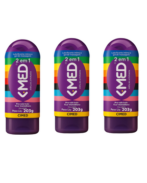 Lubrificante Íntimo Gel Massagem K-med 200g Cimed LGBT Gay Frutado Suave Fresco Tutti Frutti Erótico Transparente Vale
