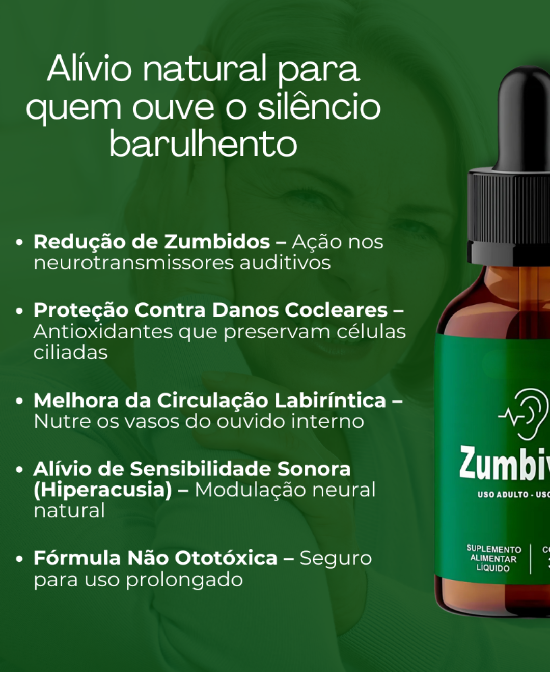 ZumbiVita Original 30ml - Saúde Auditiva e Alívio de Zumbidos - Frete Grátis