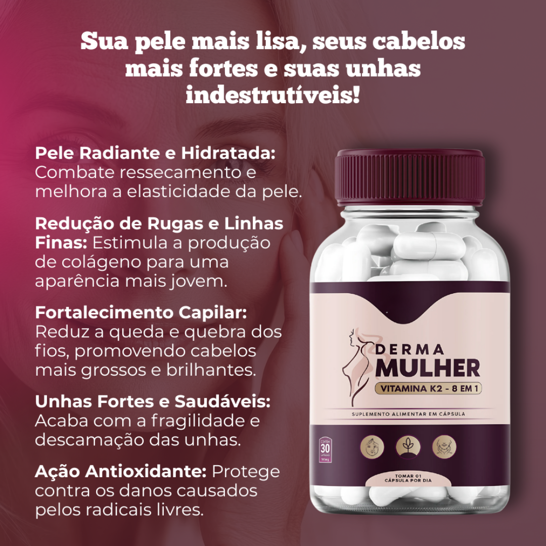 Derma Mulher Original 30 Cápsulas - Beleza Radiante + Frete Grátis