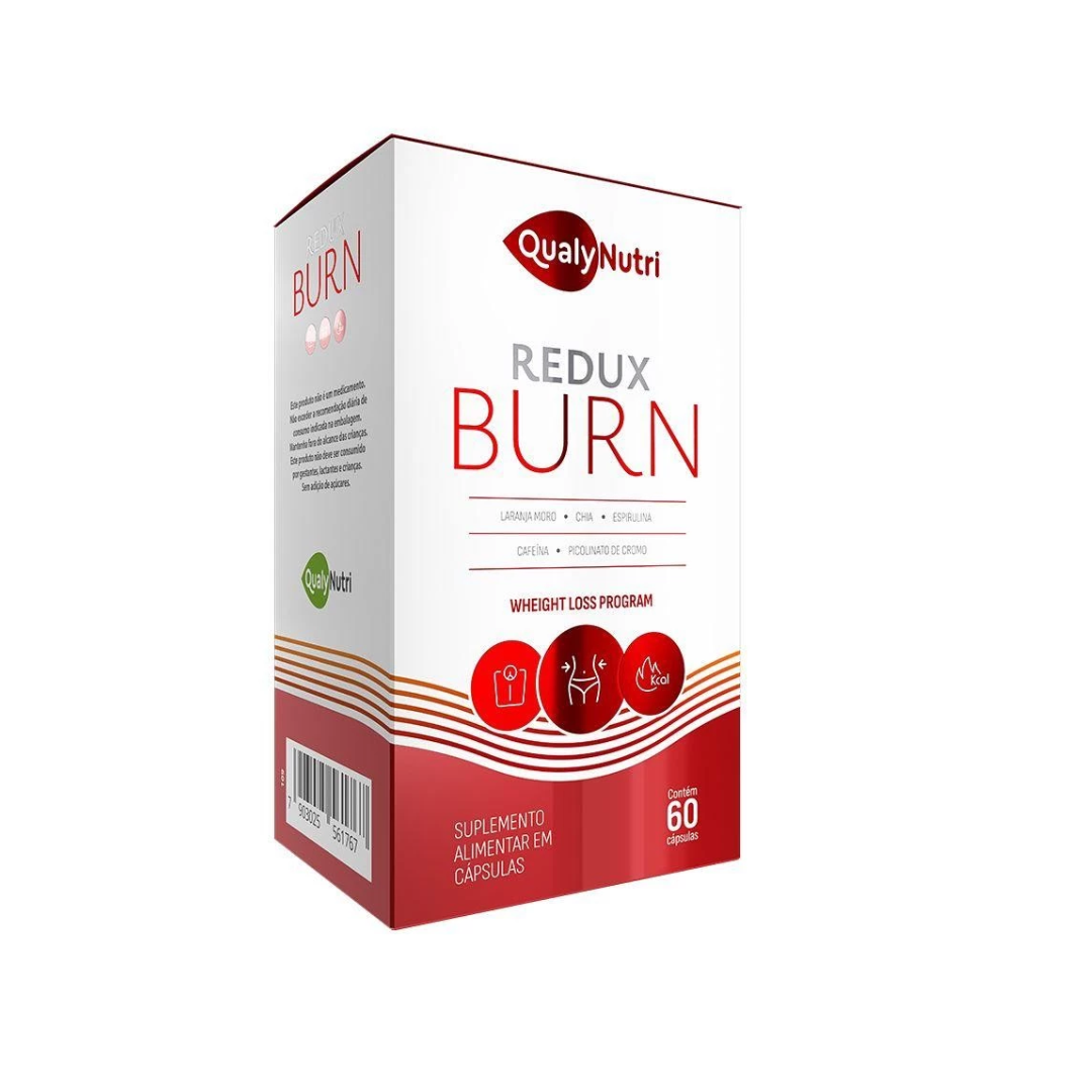 REDUX BURN C/60CÁPS LARANJA MORO CHIA SPIRULINA  LARANJA MORO PICOLINATO DE CROMO E CAFEINA