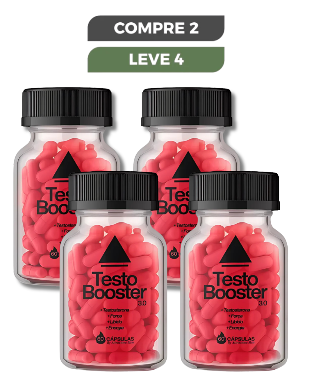 Testo Booster Original 60 Cápsulas - Mais Vitalidade Para sua Vida + Frete Grátis