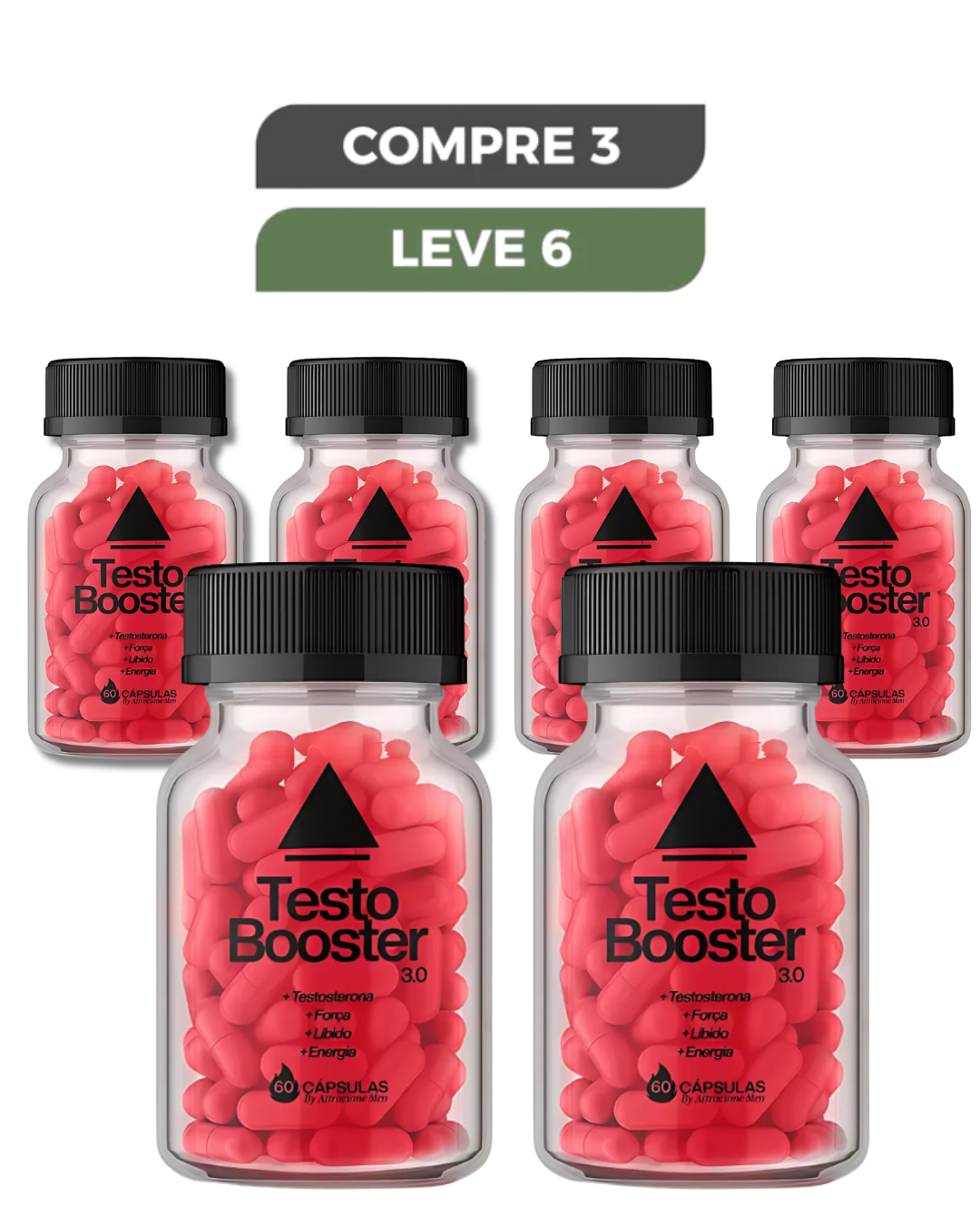 Testo Booster Original 60 Cápsulas - Mais Vitalidade Para sua Vida + Frete Grátis
